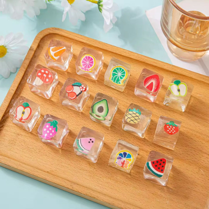 Ice Cube Squishy Toy - Clear Charm - PREORDER