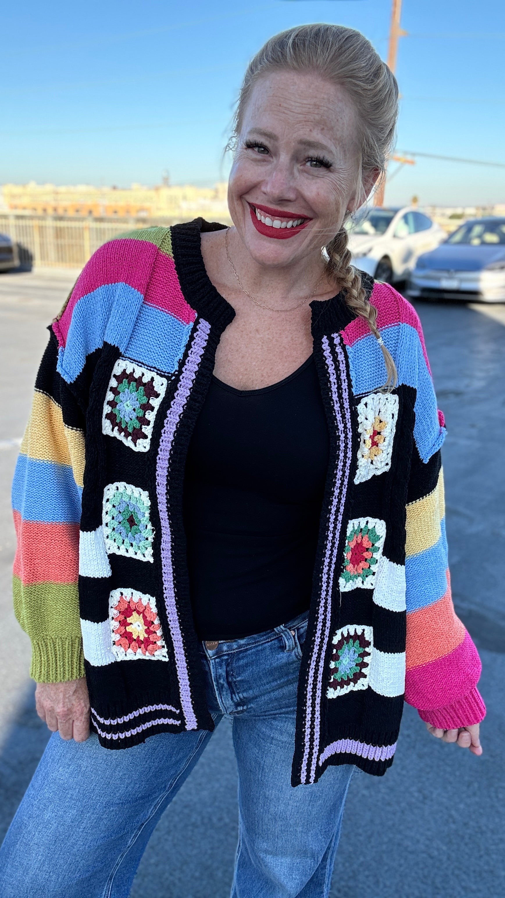 Granny Square Chenille Cardi by POL