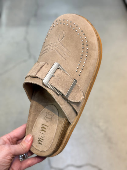 Josephine Suede Slide in Grey