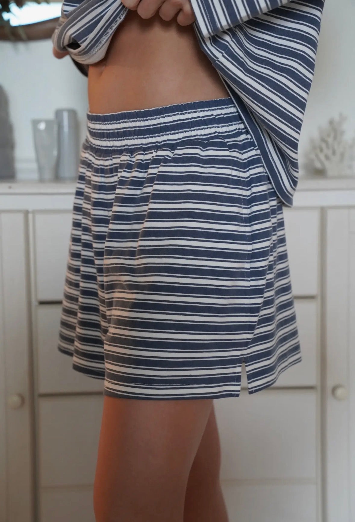 PREORDER - Billie Stripped Shorts Sunkissed Coconut