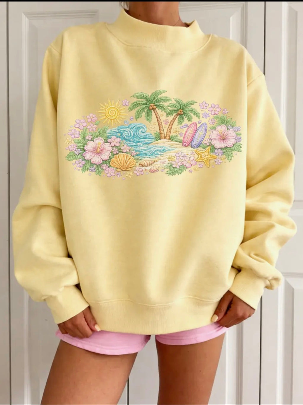 PREORDER: Butter Yellow Seaside Bloom Crewneck