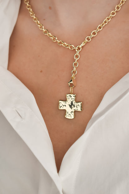 Hammered Cross Charm
