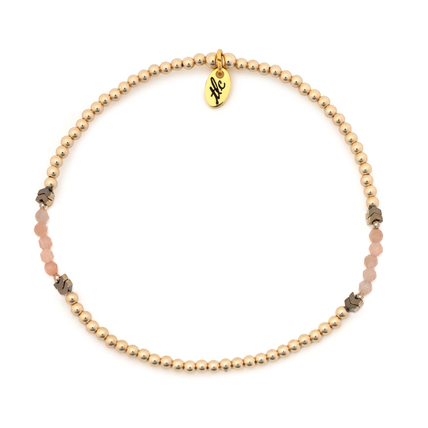 Girl Power - Peach Moonstone & Gold Filled Resilience Anklet