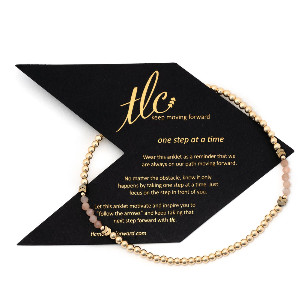 Girl Power - Peach Moonstone & Gold Filled Resilience Anklet
