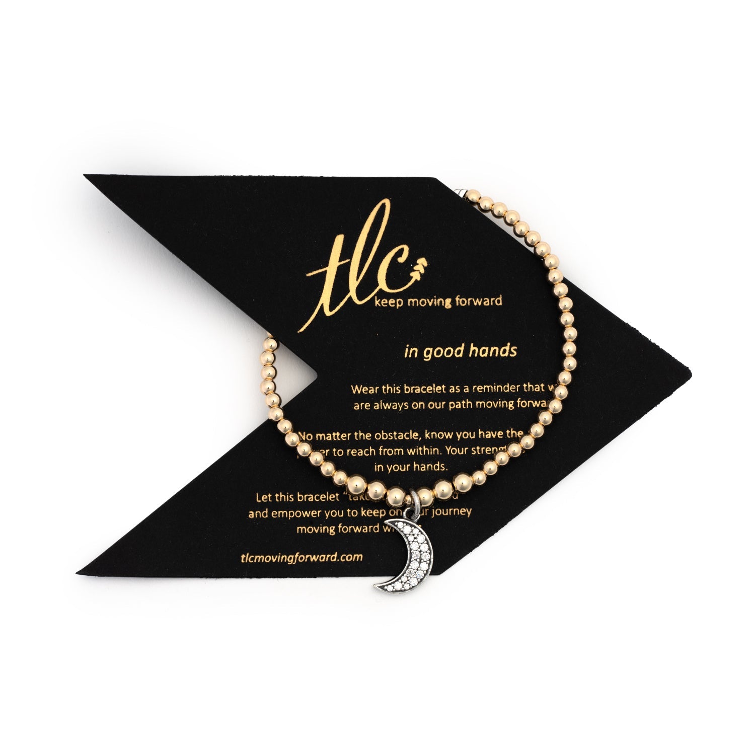 Sparkled Moon Charm Bracelet - Gold Filled