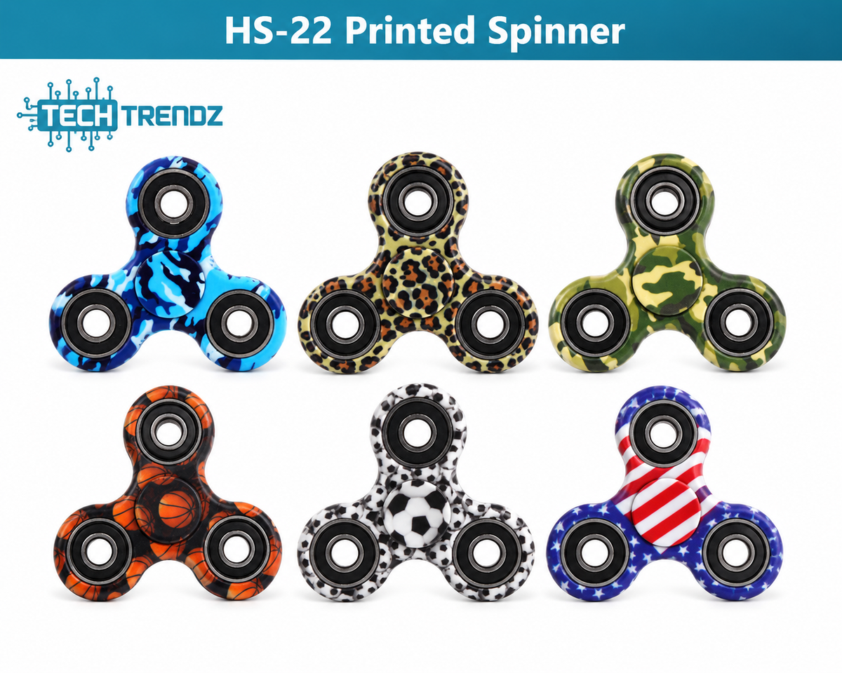 5-Pack Printed Fidget Spinner