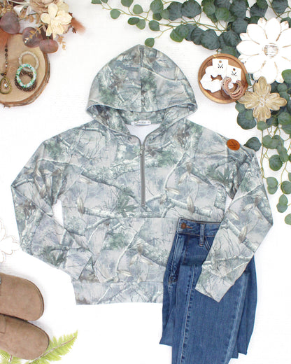 Shorter Halfzip Hoodie - Camo