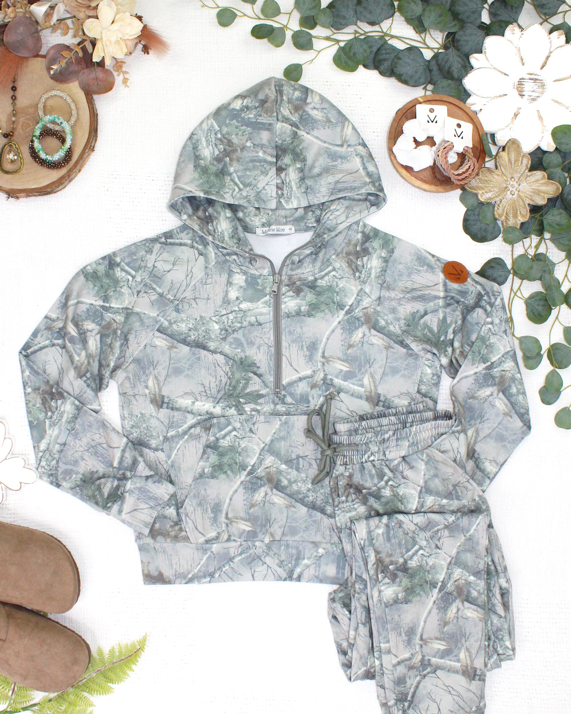 Shorter Halfzip Hoodie - Camo