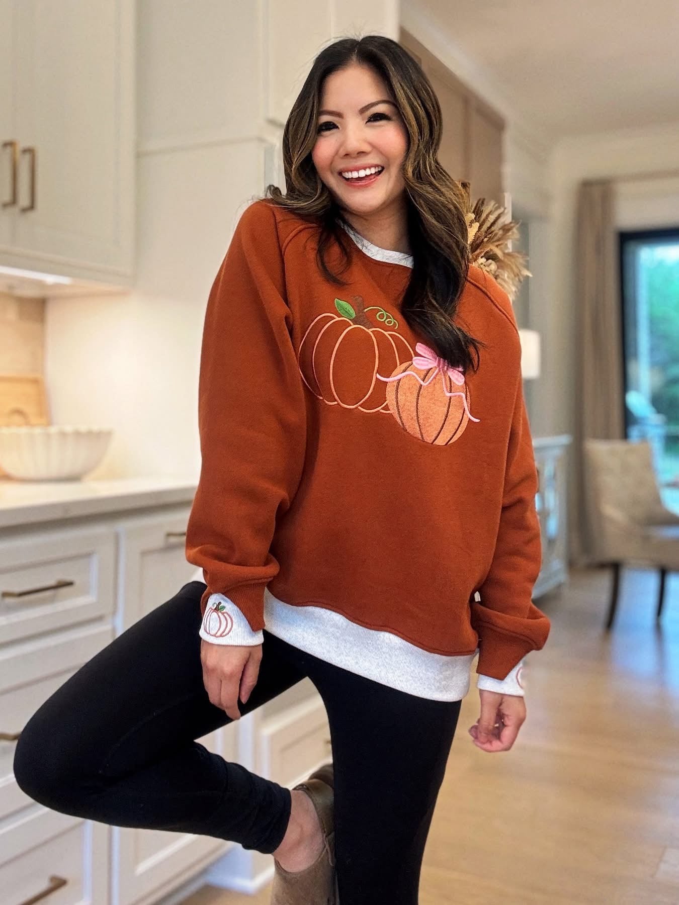 Pumpkin LayerPop™ Double Cuff Sweatshirt Custom Order