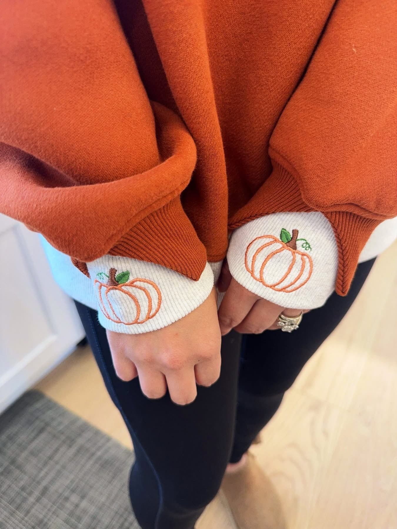 Pumpkin LayerPop™ Double Cuff Sweatshirt Custom Order