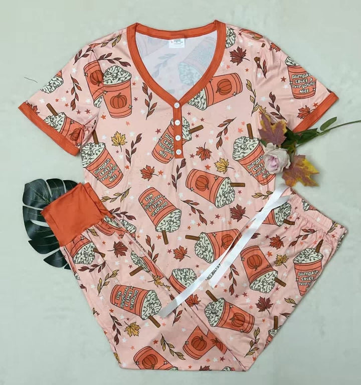 Shirley & Stone Fall Latte Pajama Set Preorder