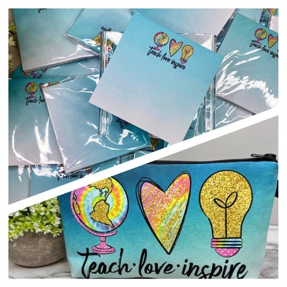 Pouch & Sticky Note Bundled Set - Teach Love Inspire