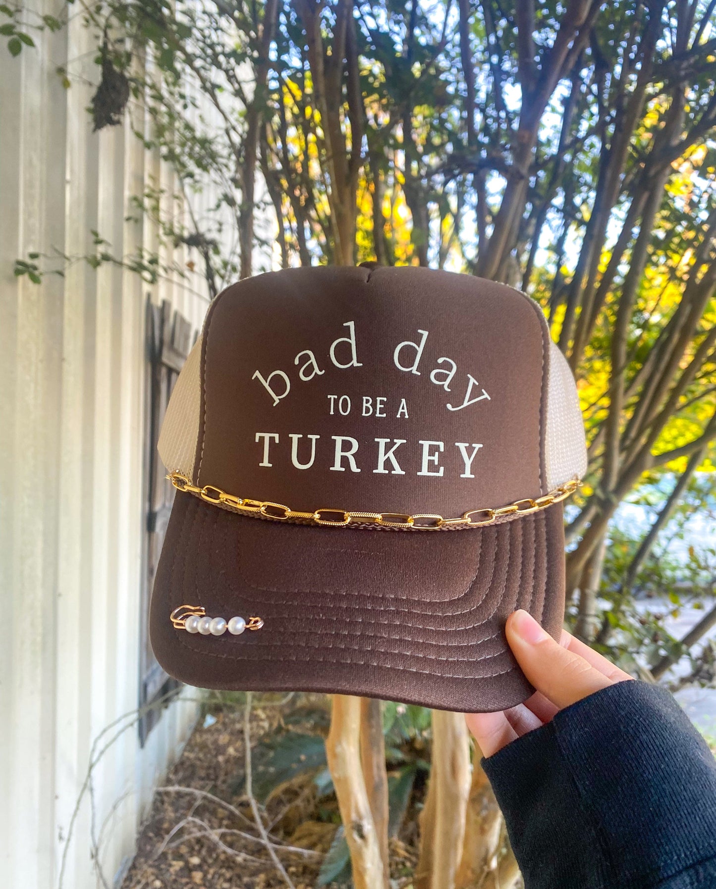 Bad Day To Be A Turkey Brown Front & Tan Back Trucker