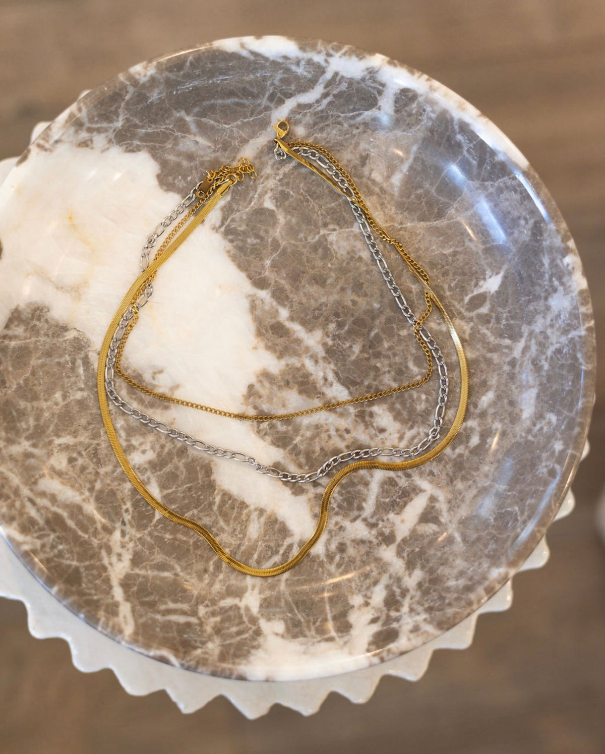 TWO TONED LAYERED NECKLACE