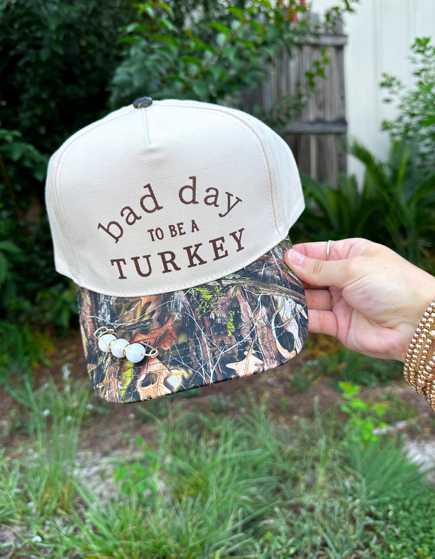 Bad Day To Be A Turkey Khaki/ Real Camo Canvas Trucker