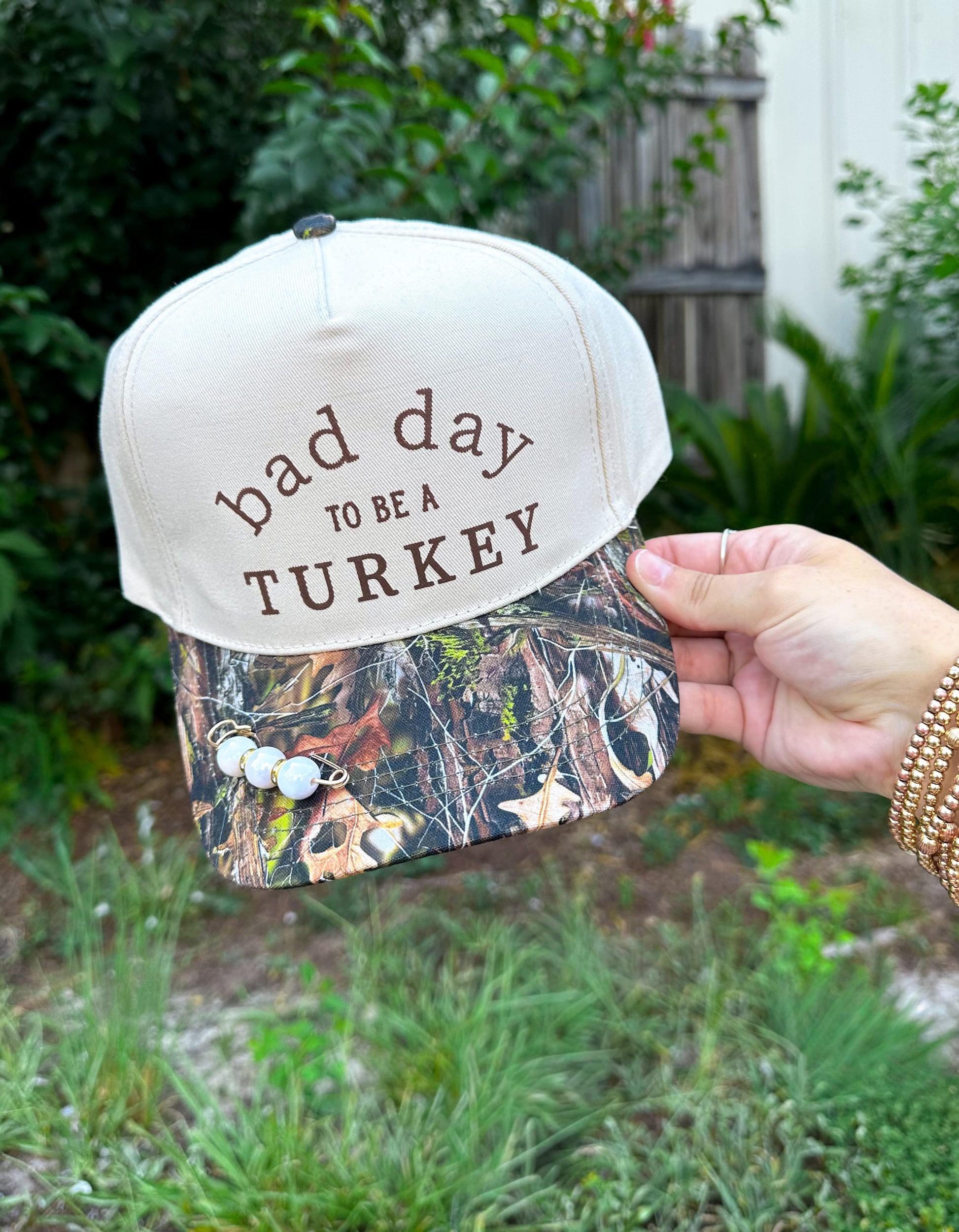 Bad Day To Be A Turkey Khaki/ Real Camo Canvas Trucker