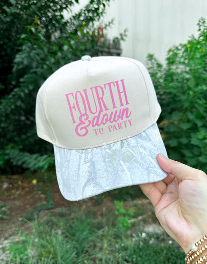 Fourth & Down to Party Khaki/ Washed Camo Canvas Trucker