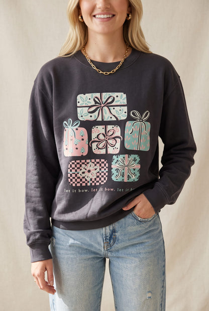 Let it Bow Charcoal Sweatshirt