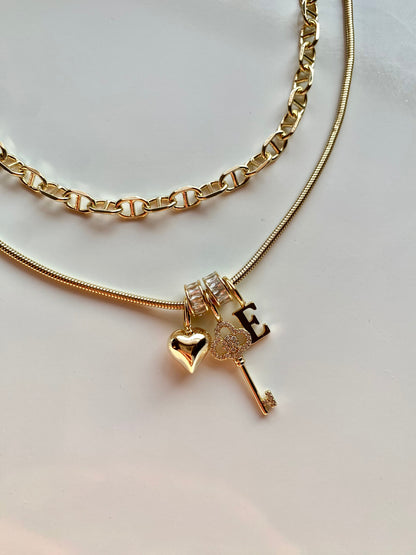 Sophia Snake Chain Necklace - (Threader Chain for Charms and Initials)