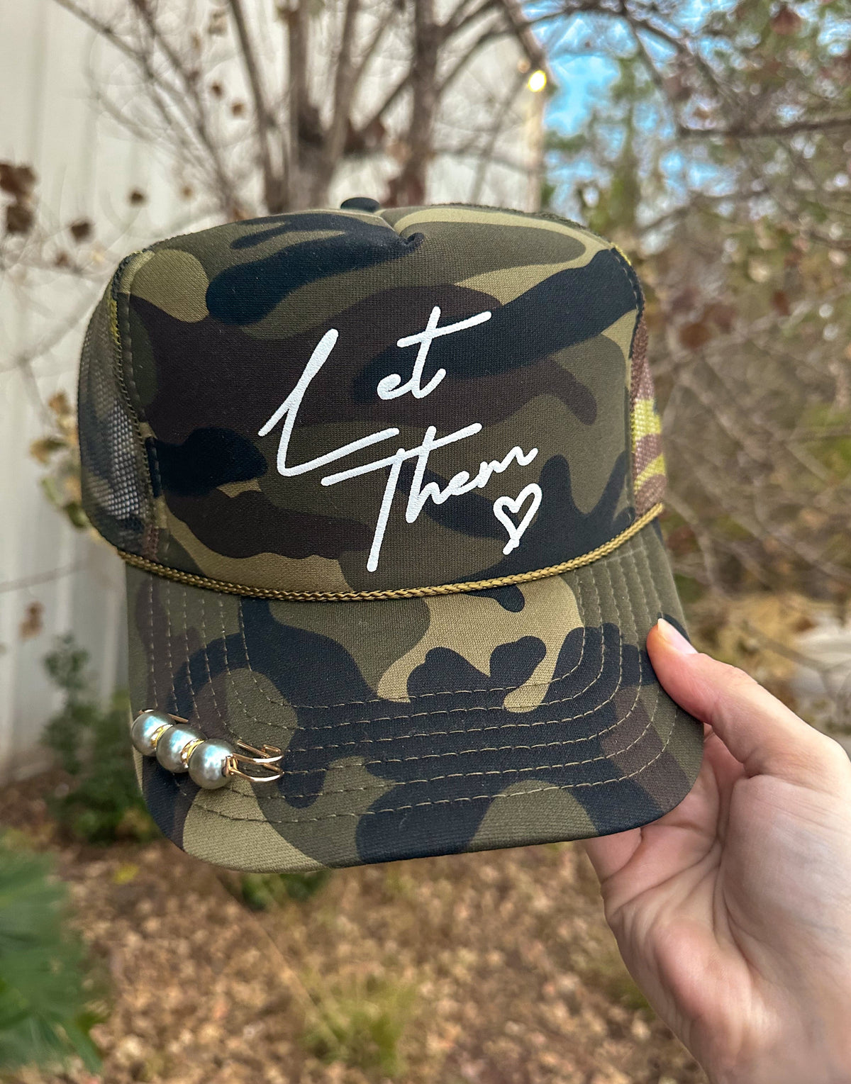 Let Them Full Camo Trucker