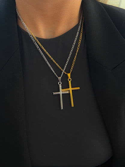 LARGE CROSS NECKLACE
