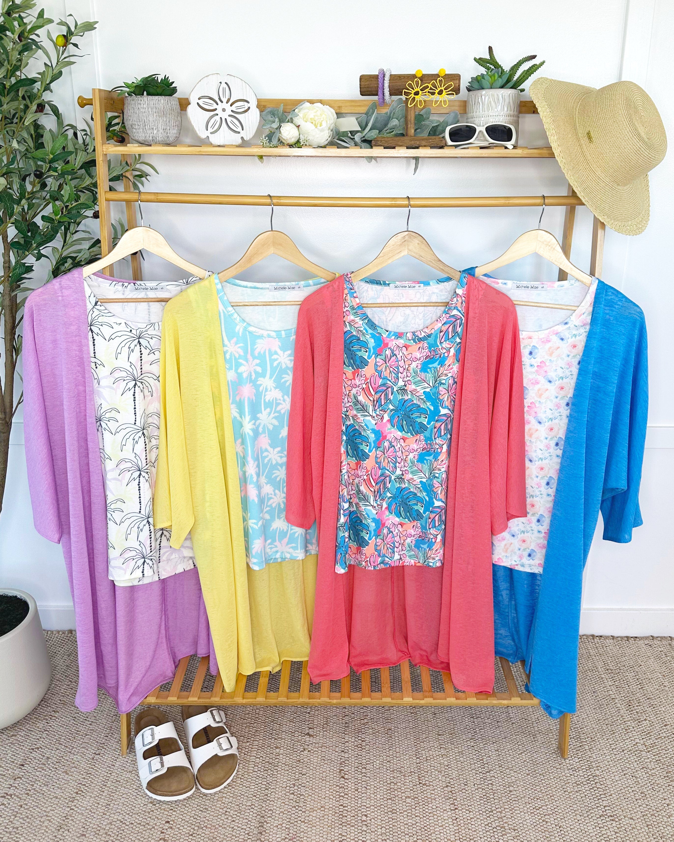 Ellie Cover-Up Kimono - Sunkissed Coral