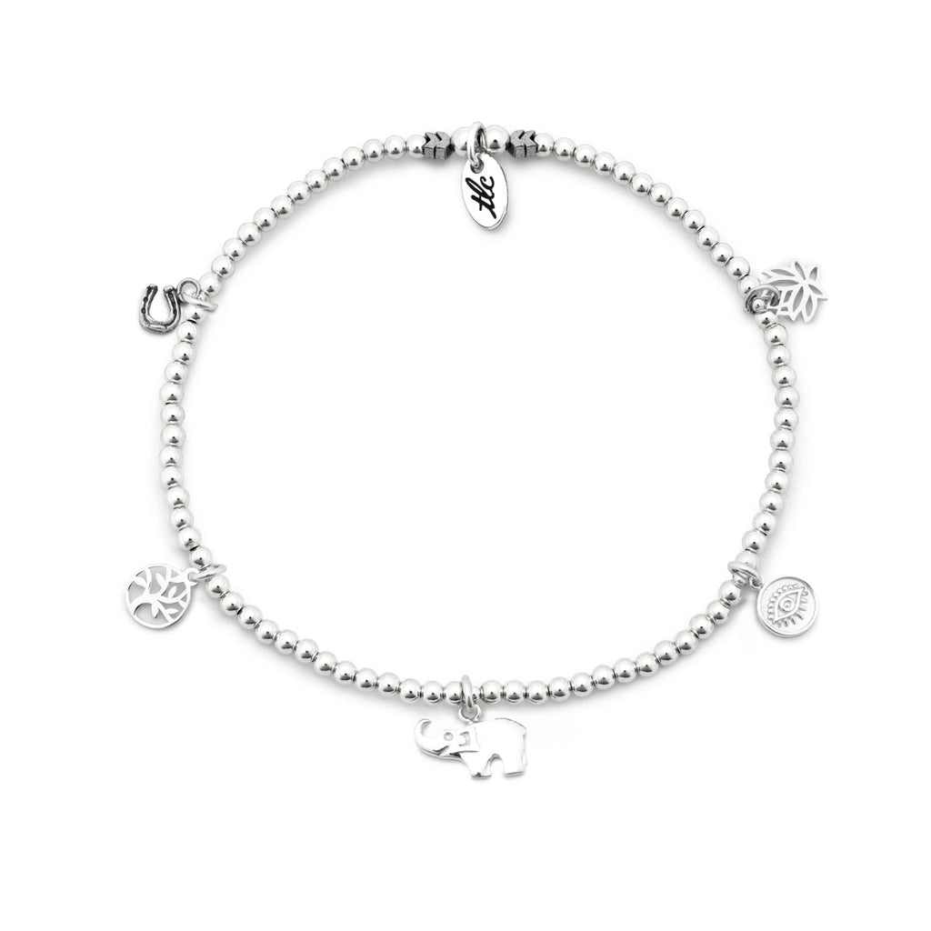 Lucky Charm - Sterling Silver Charmed Anklet