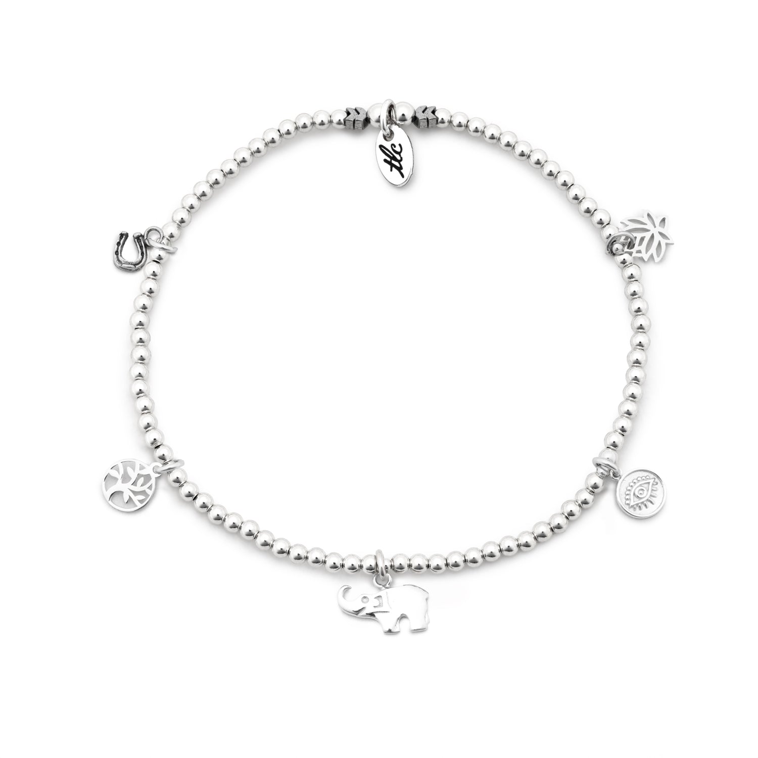 Lucky Charm - Sterling Silver Charmed Anklet
