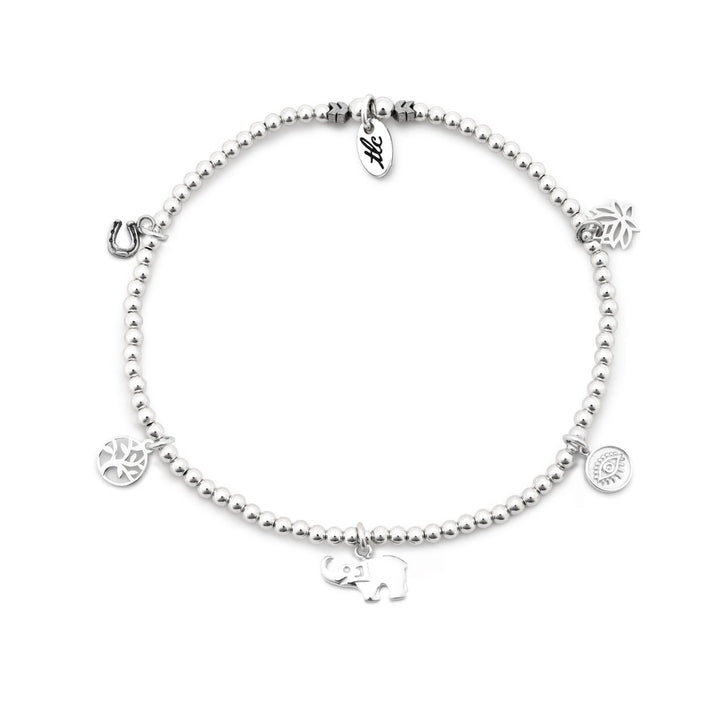 Lucky Charm - Sterling Silver Charmed Anklet