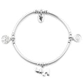 Lucky Charm - Sterling Silver Charmed Stretch Bangle