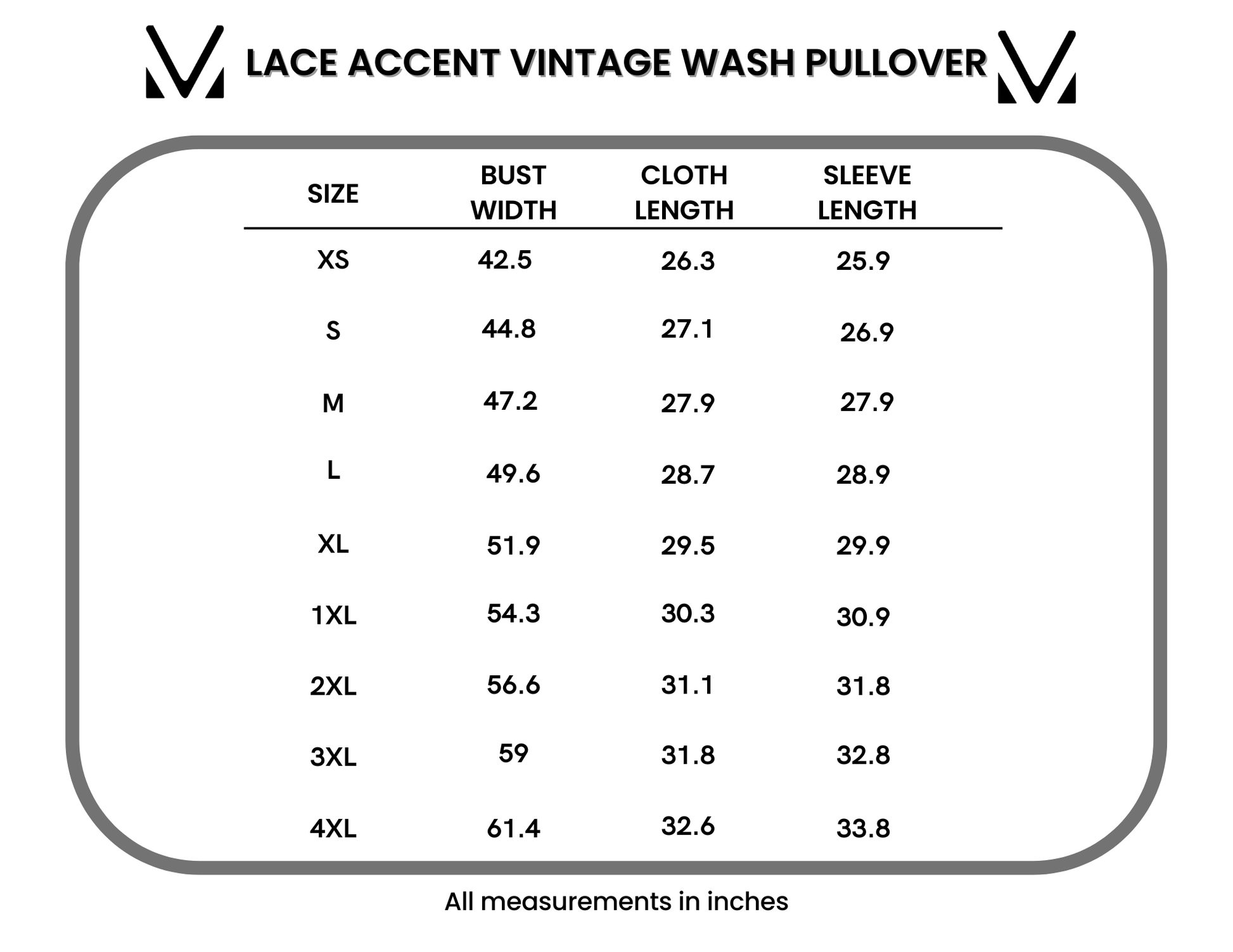 Lace Accent Vintage Wash Pullover - Black