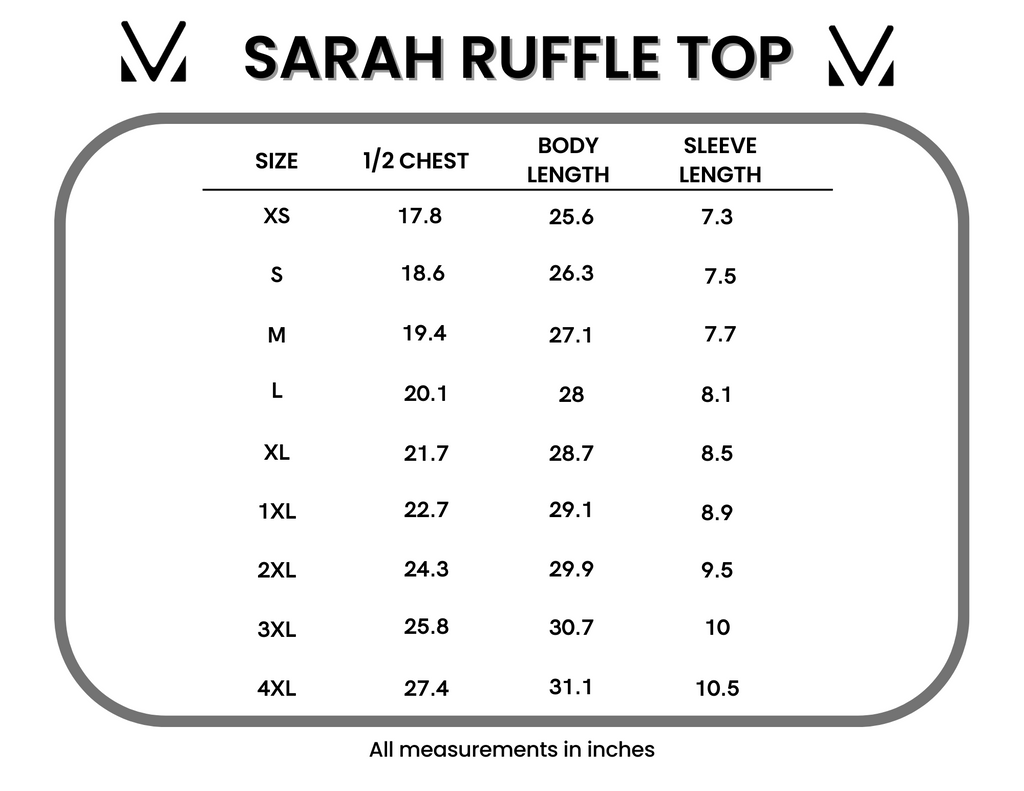 Sarah Ruffle Short Sleeve - Green FINAL SALE