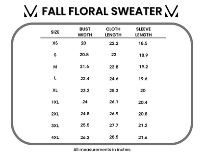 Fall Floral Sweater - Beige