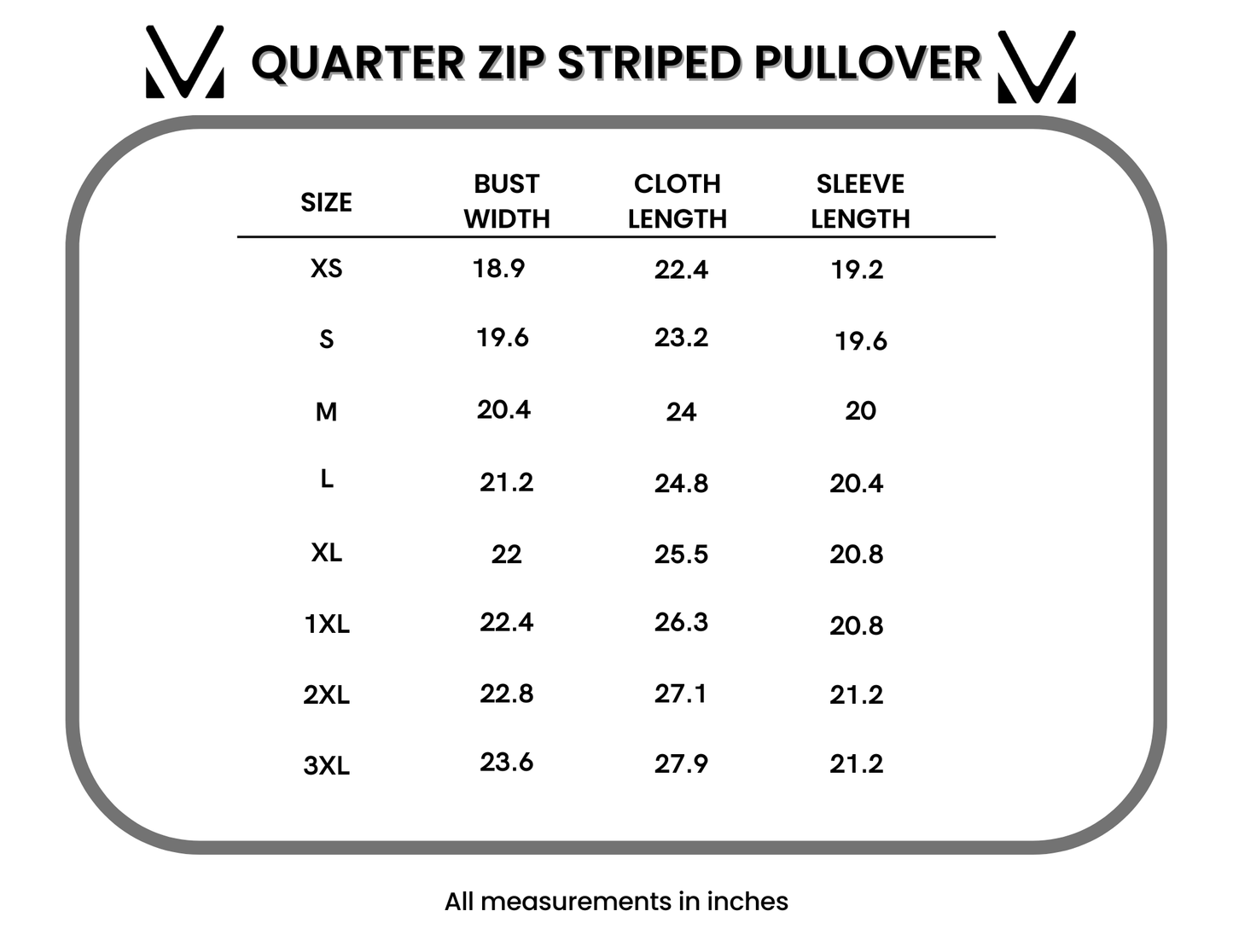 Quarter Zip Striped Pullover - Black and White