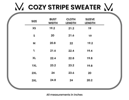 Cozy Stripe Sweater - Grey and White