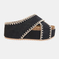 Nina 4 Embroidered Crisscross Flatform – Artisan Slide Sandal in 4 Colors