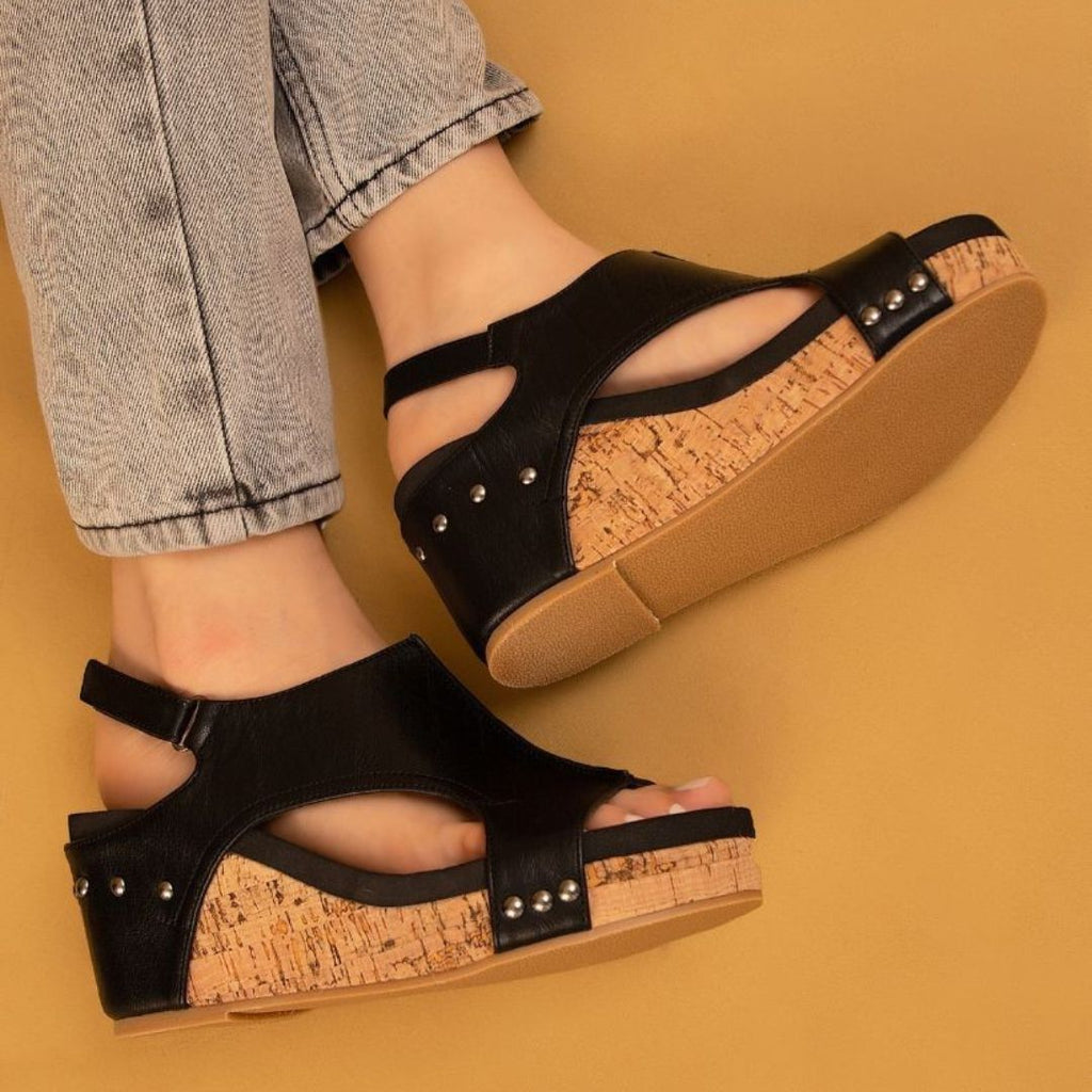 Hannah Slingback Wedge – Cutout Platform Sandal in 8 Stylish Finishes