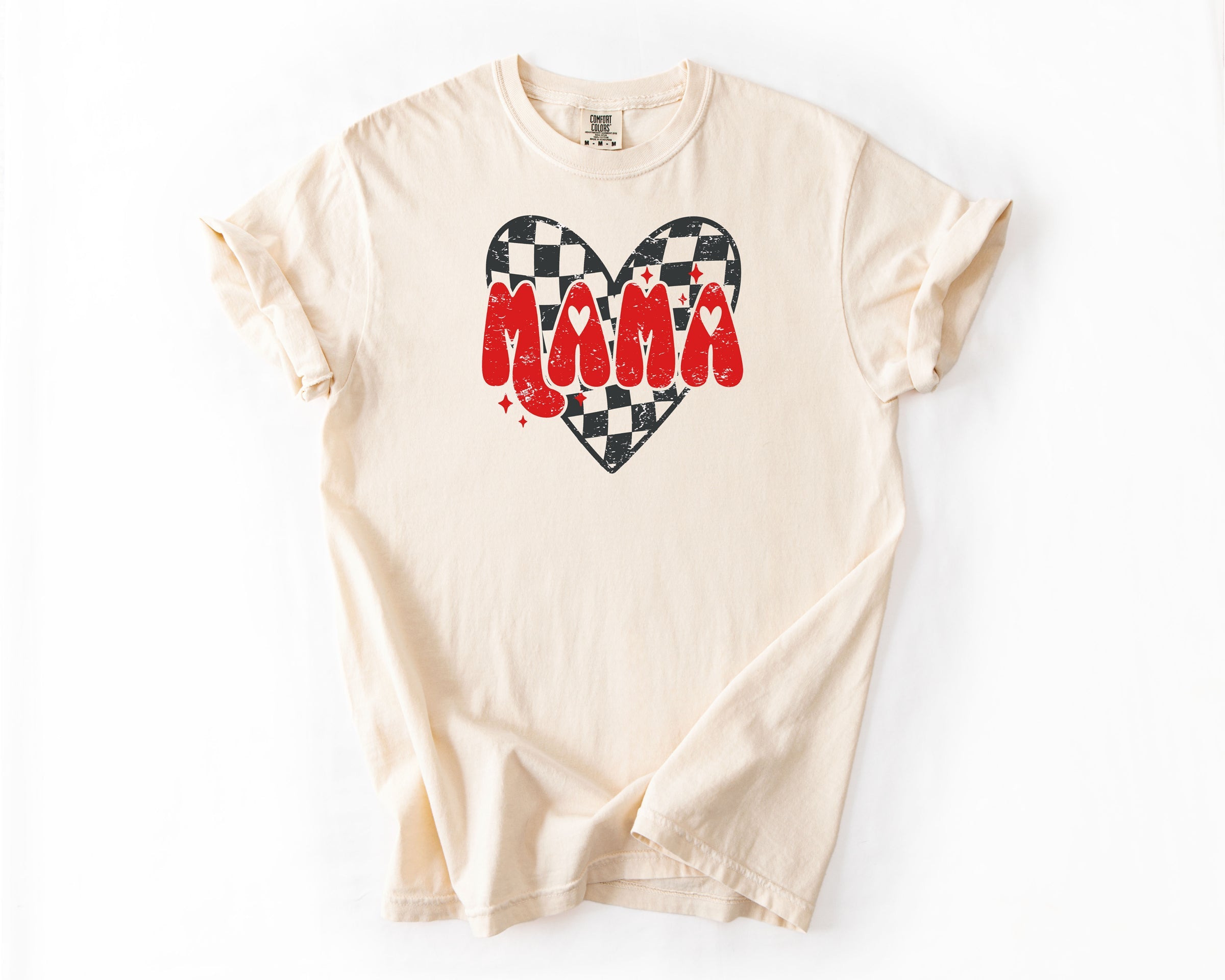 Mama Checkered Heart Tee