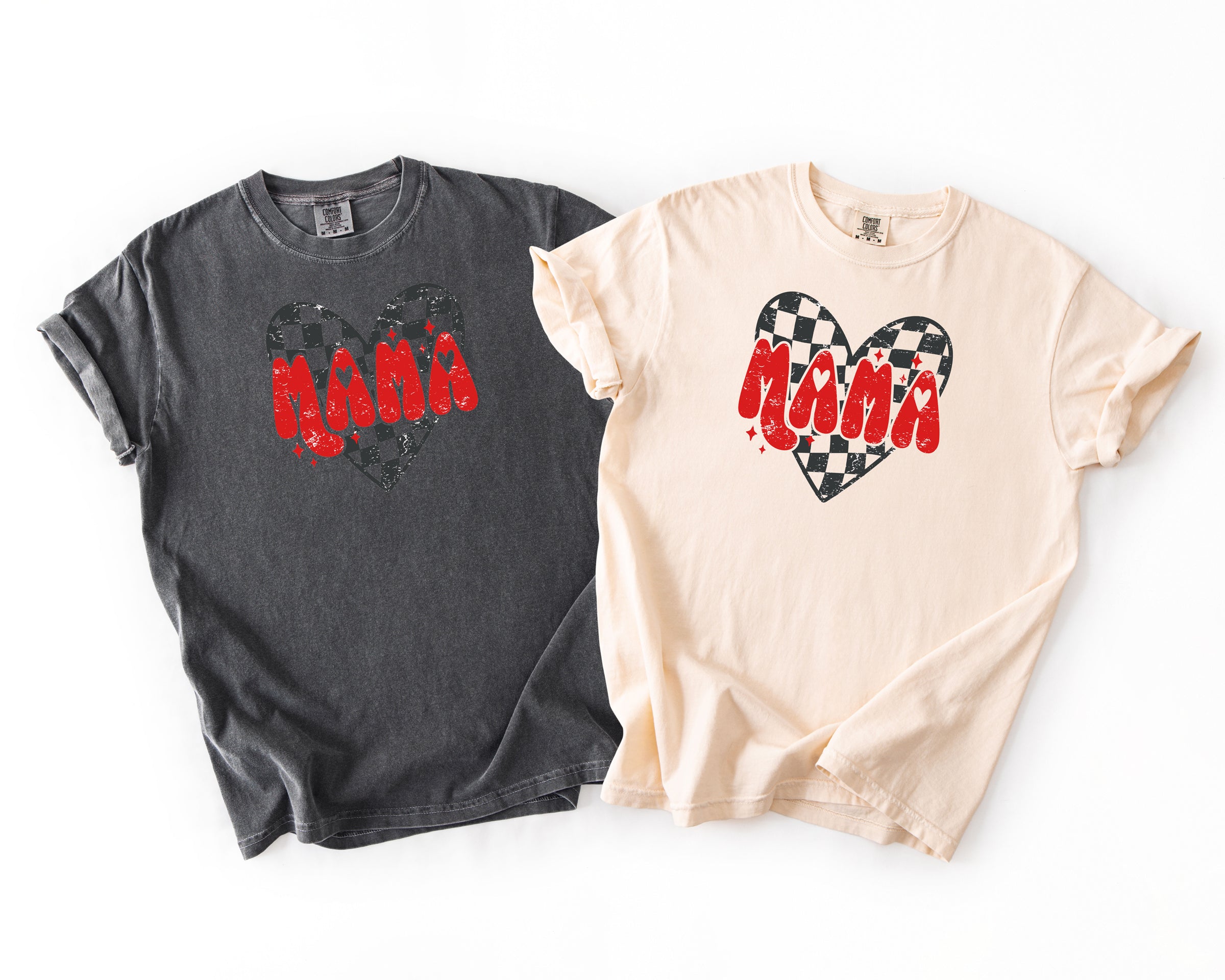 Mama Checkered Heart Tee