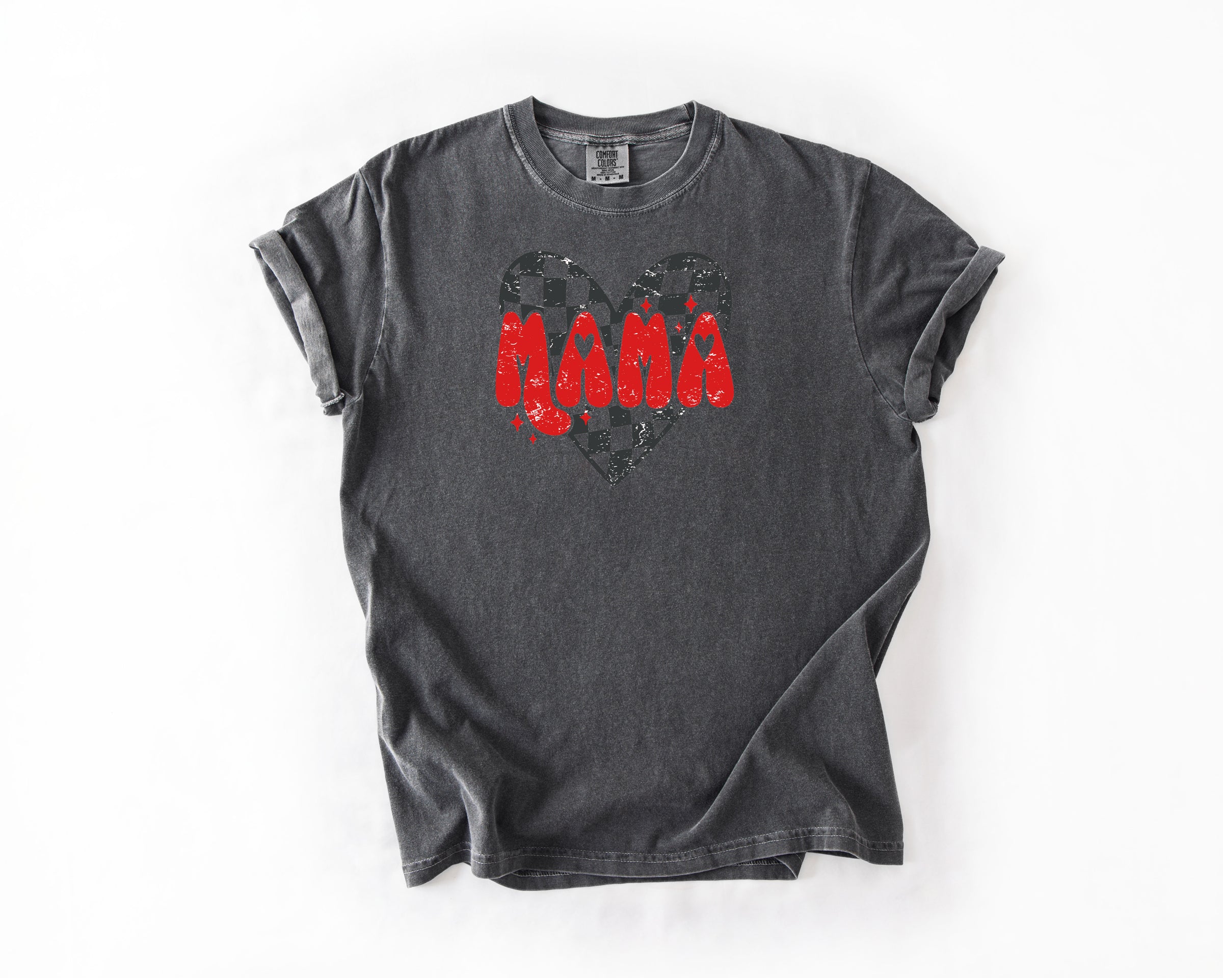 Mama Checkered Heart Tee