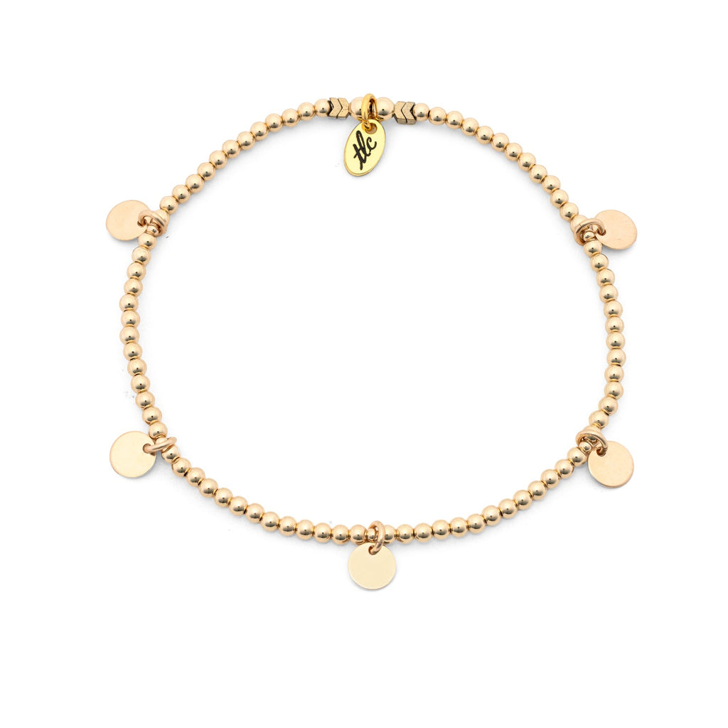Mini Disc - Gold Filled Charmed Anklet