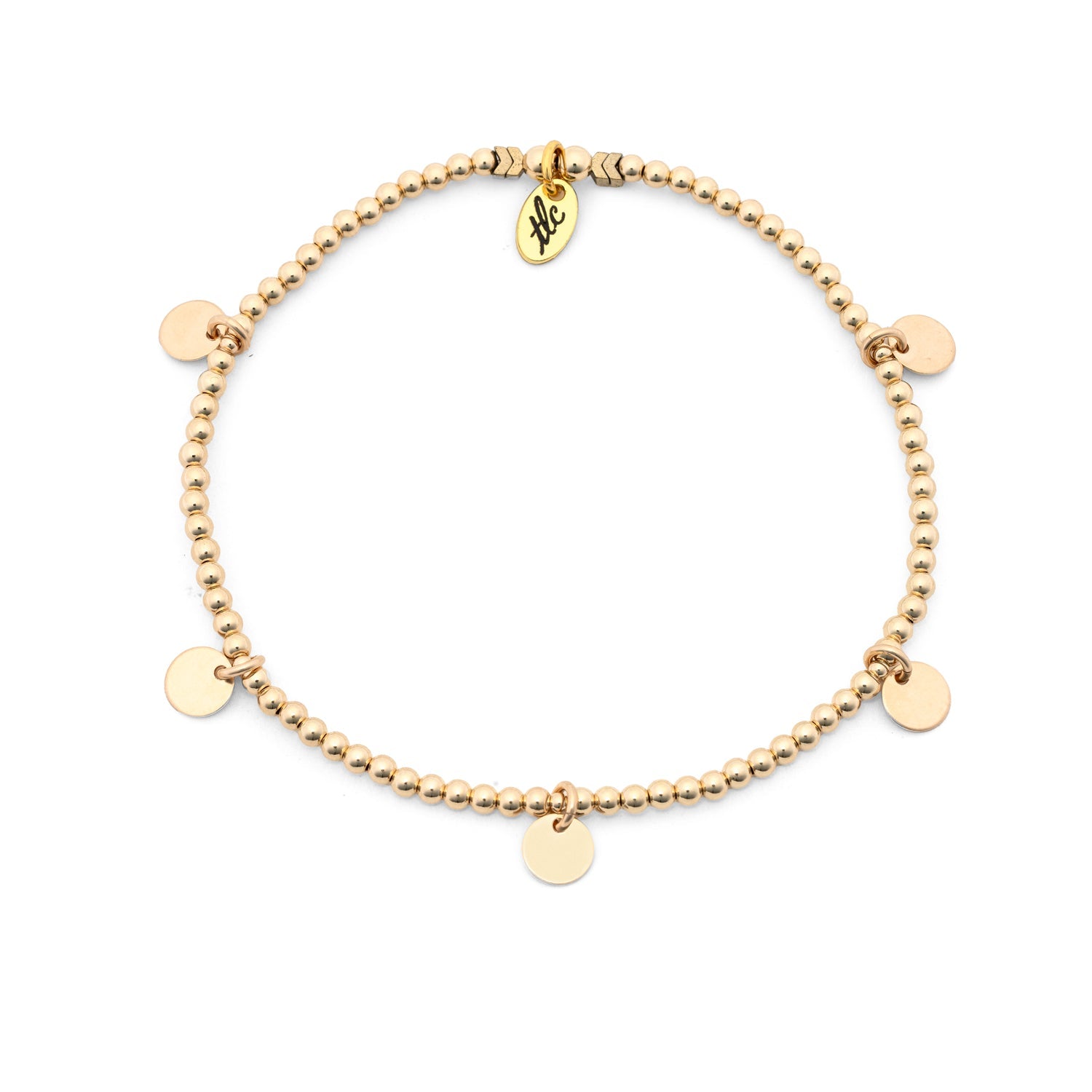 Mini Disc - Gold Filled Charmed Anklet