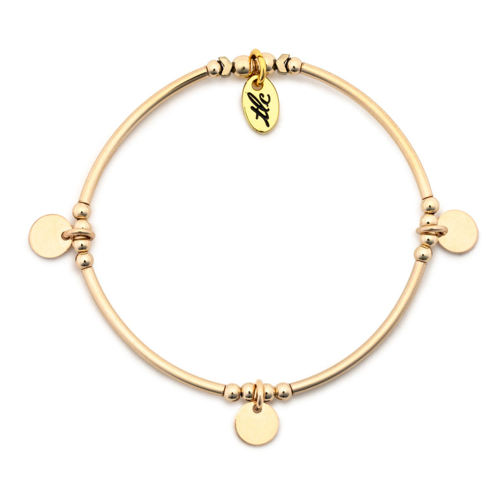 Mini Disc - Gold Filled Charmed Stretch Bangle
