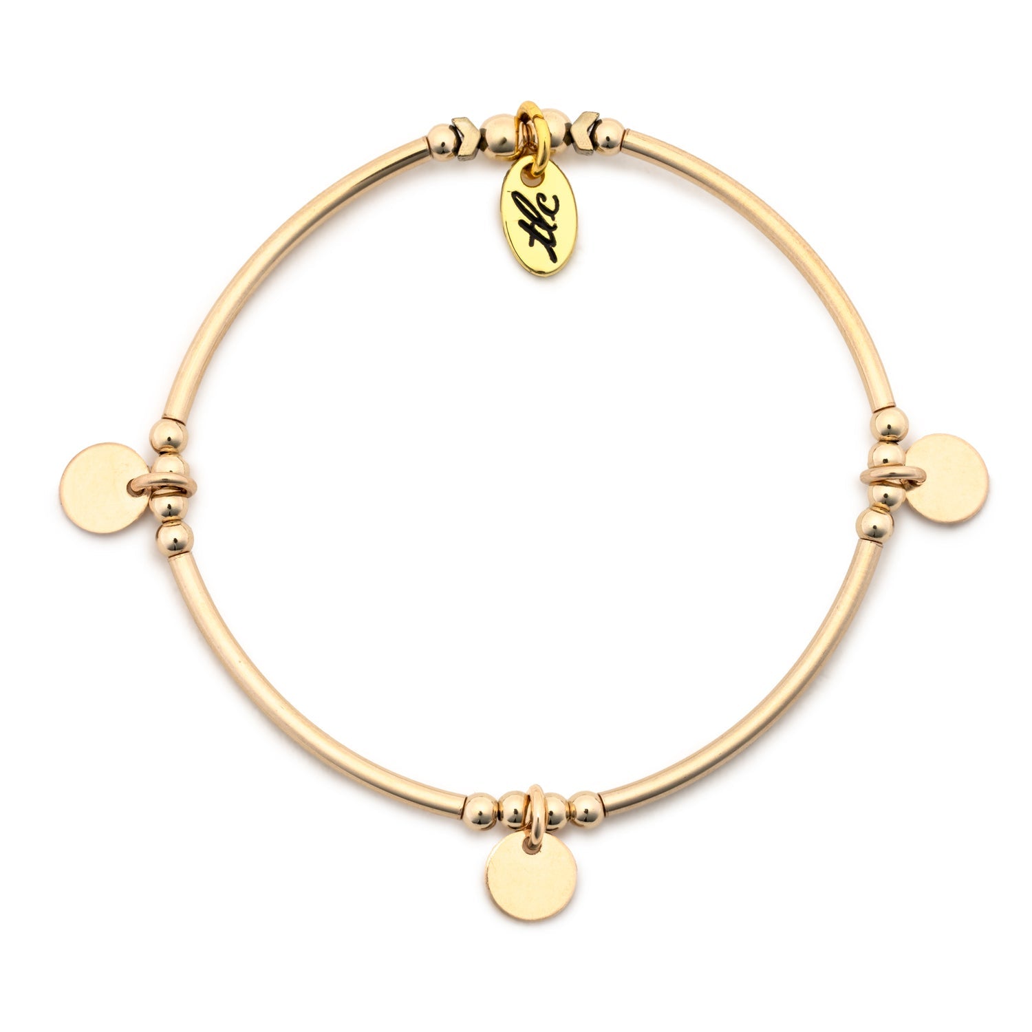 Mini Disc - Gold Filled Charmed Stretch Bangle