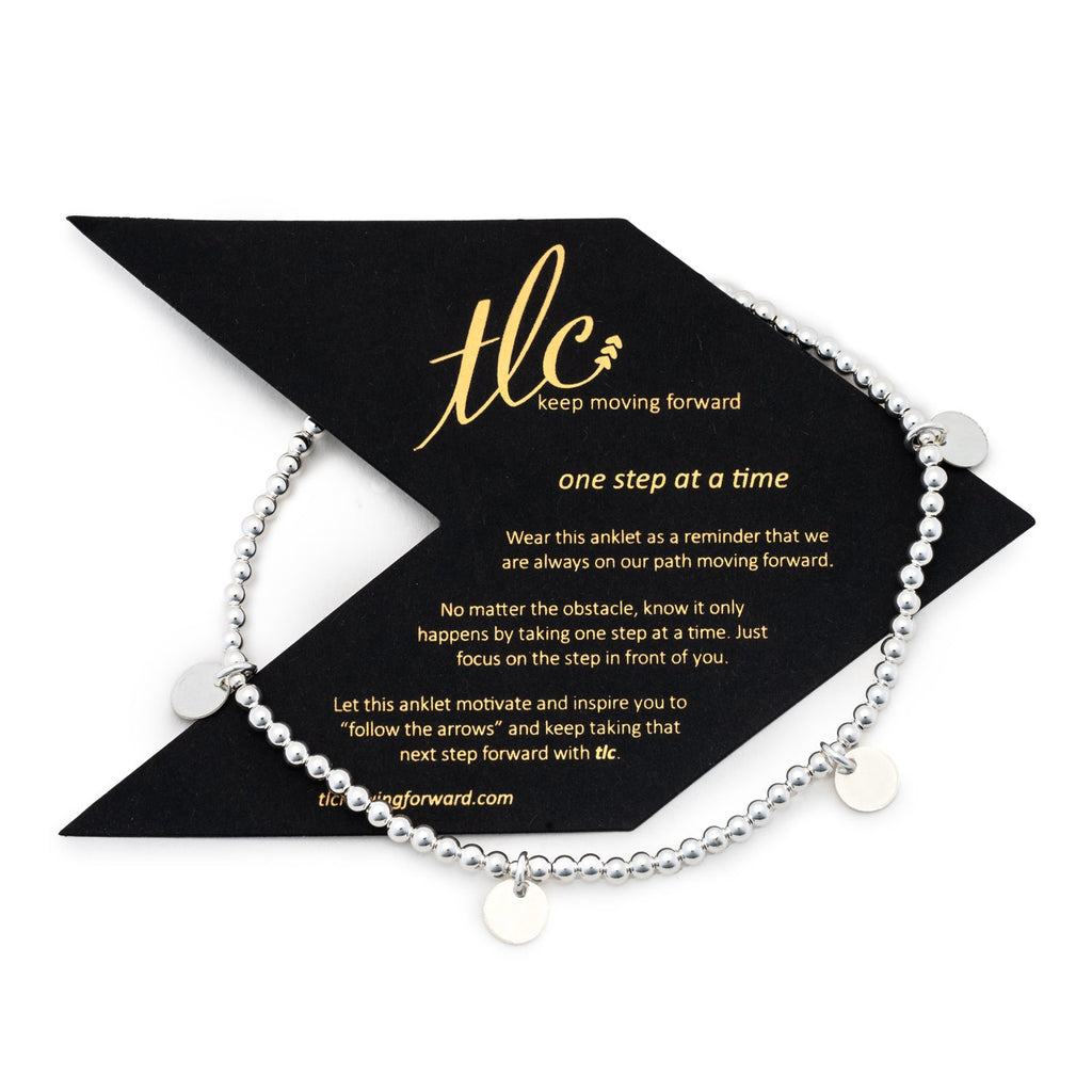 Mini Disc - Sterling Silver Charmed Anklet