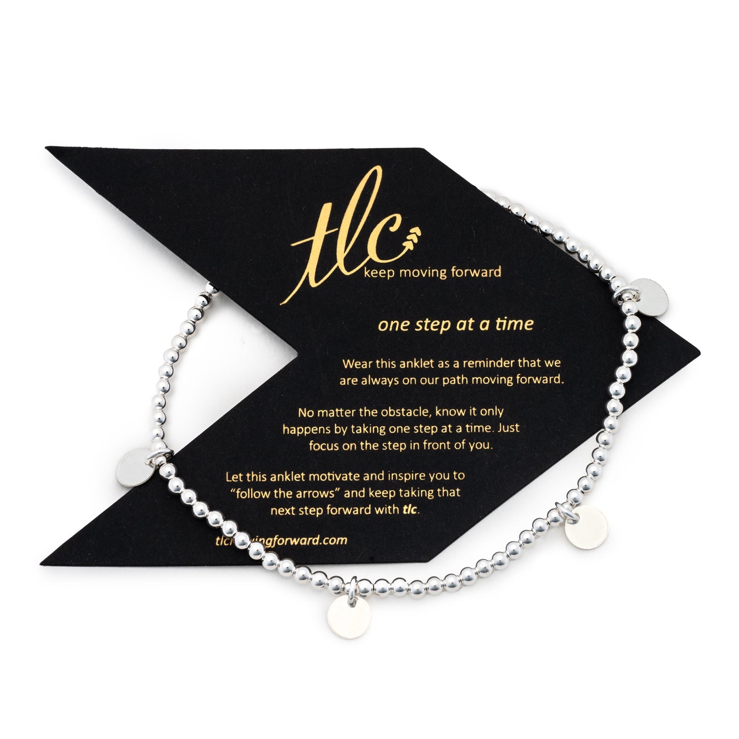 Mini Disc - Sterling Silver Charmed Anklet