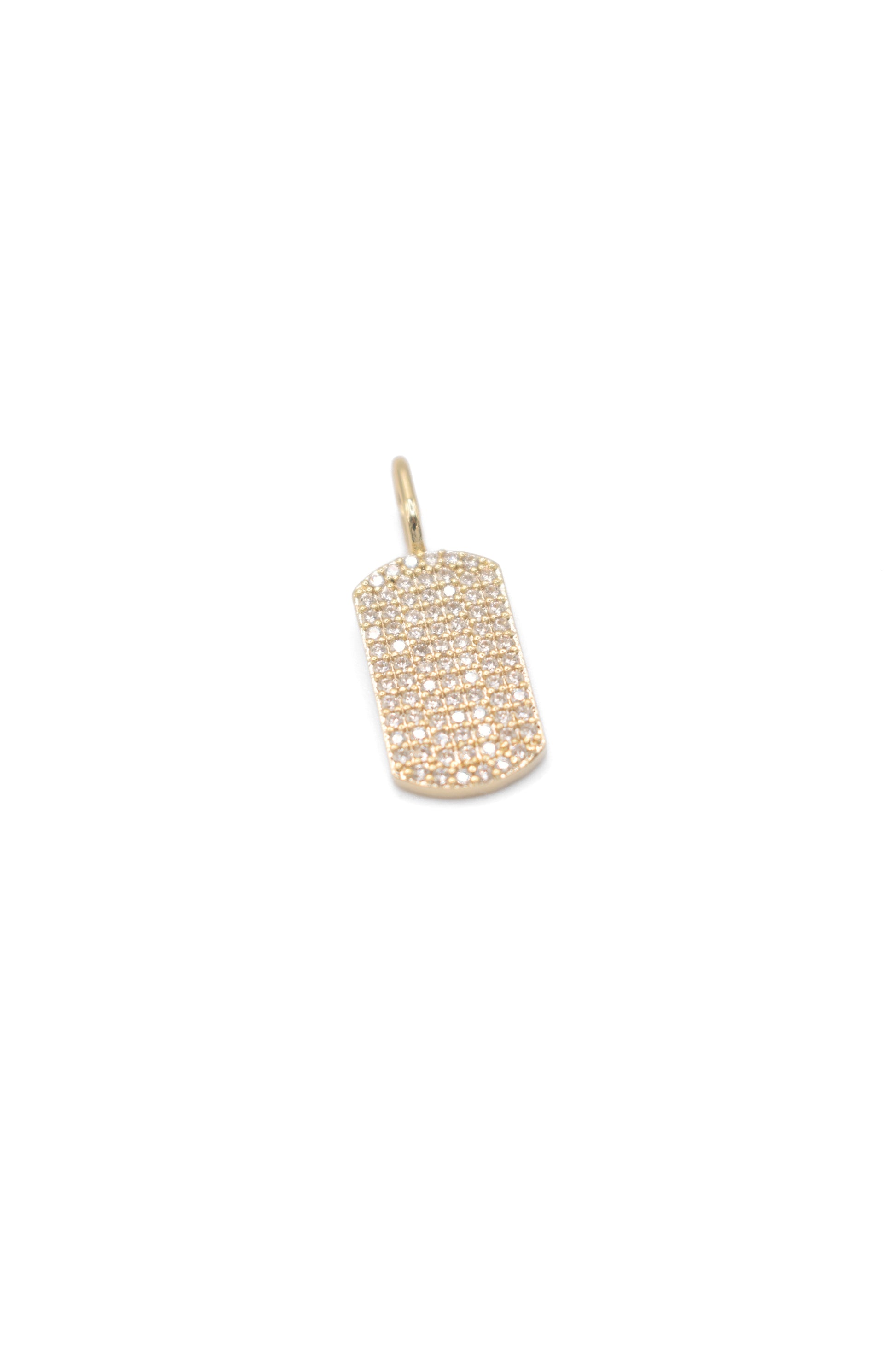 Mini Pave Crystal Dog Tag