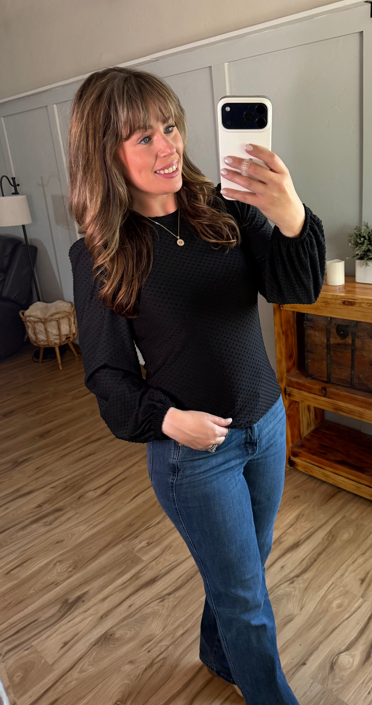 Miranda Dot Top - Black