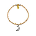 Sparkled Moon Charm Bracelet - Gold Filled