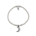 Sparkled Moon Charm Bracelet - Sterling Silver
